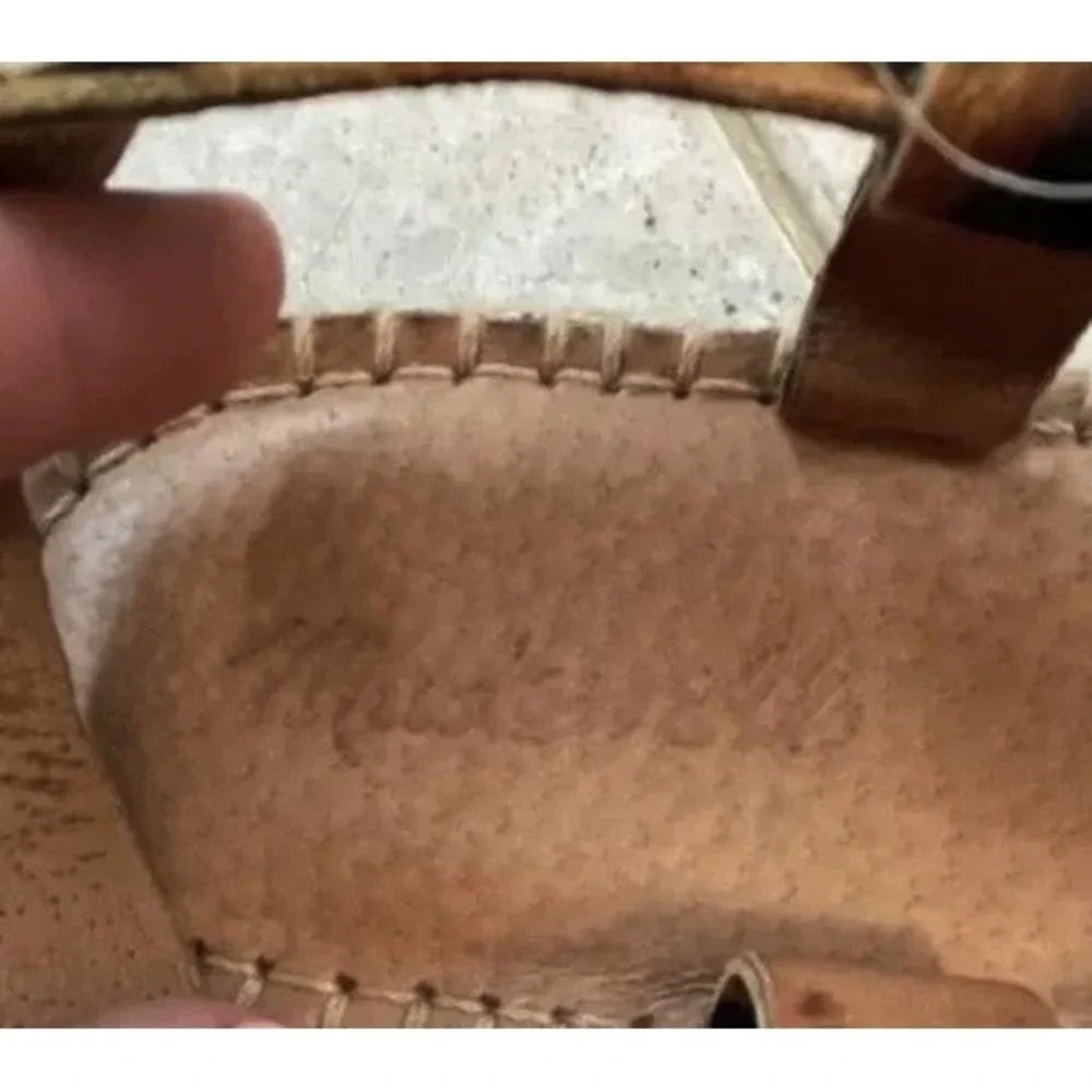 Madewell Boardwalk Leopard Calf Hair Espadrille Sandals Womens Size 8.5 Brown